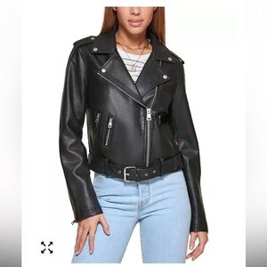 Levi’s Faux Leather Moto Belted Jacket